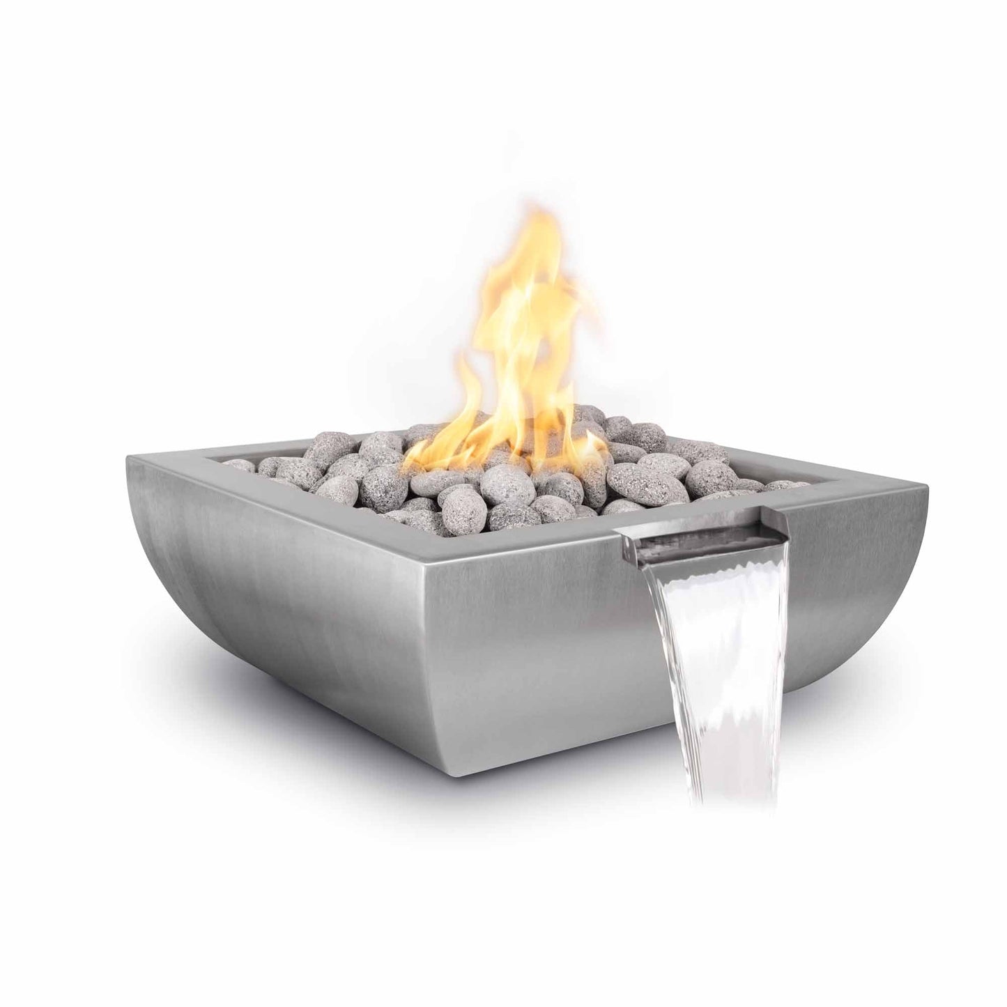 The Outdoor Plus Outdoor Fountains The Outdoor Plus Avalon Fire & Water Bowl in Hammered Patina Copper & Stainless Steel