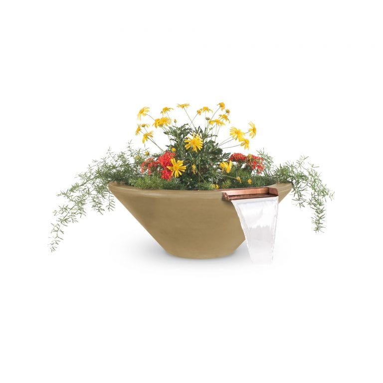 The Outdoor Plus Outdoor Fountains The Outdoor Plus Cazo Planter & Water Bowl in GFRC Concrete