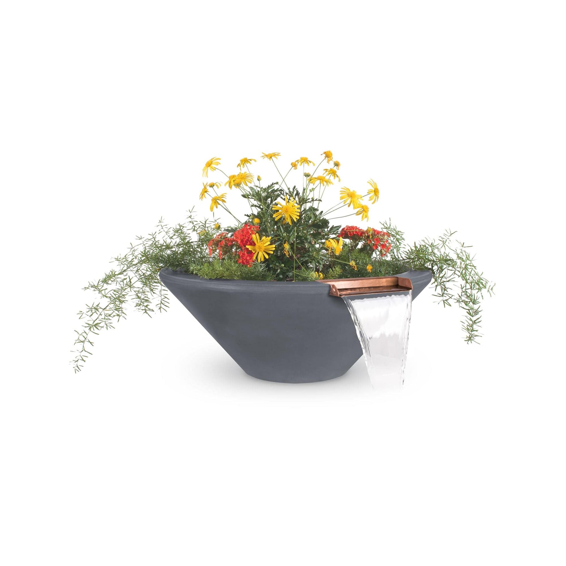 The Outdoor Plus Outdoor Fountains The Outdoor Plus Cazo Planter & Water Bowl in GFRC Concrete