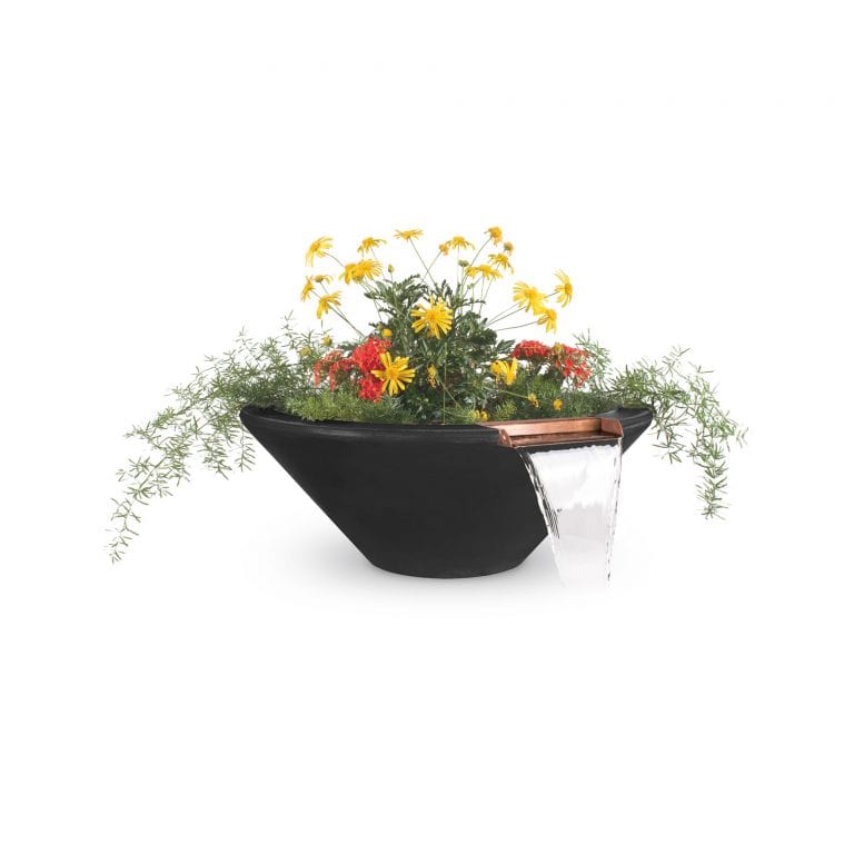 The Outdoor Plus Outdoor Fountains The Outdoor Plus Cazo Planter & Water Bowl in GFRC Concrete
