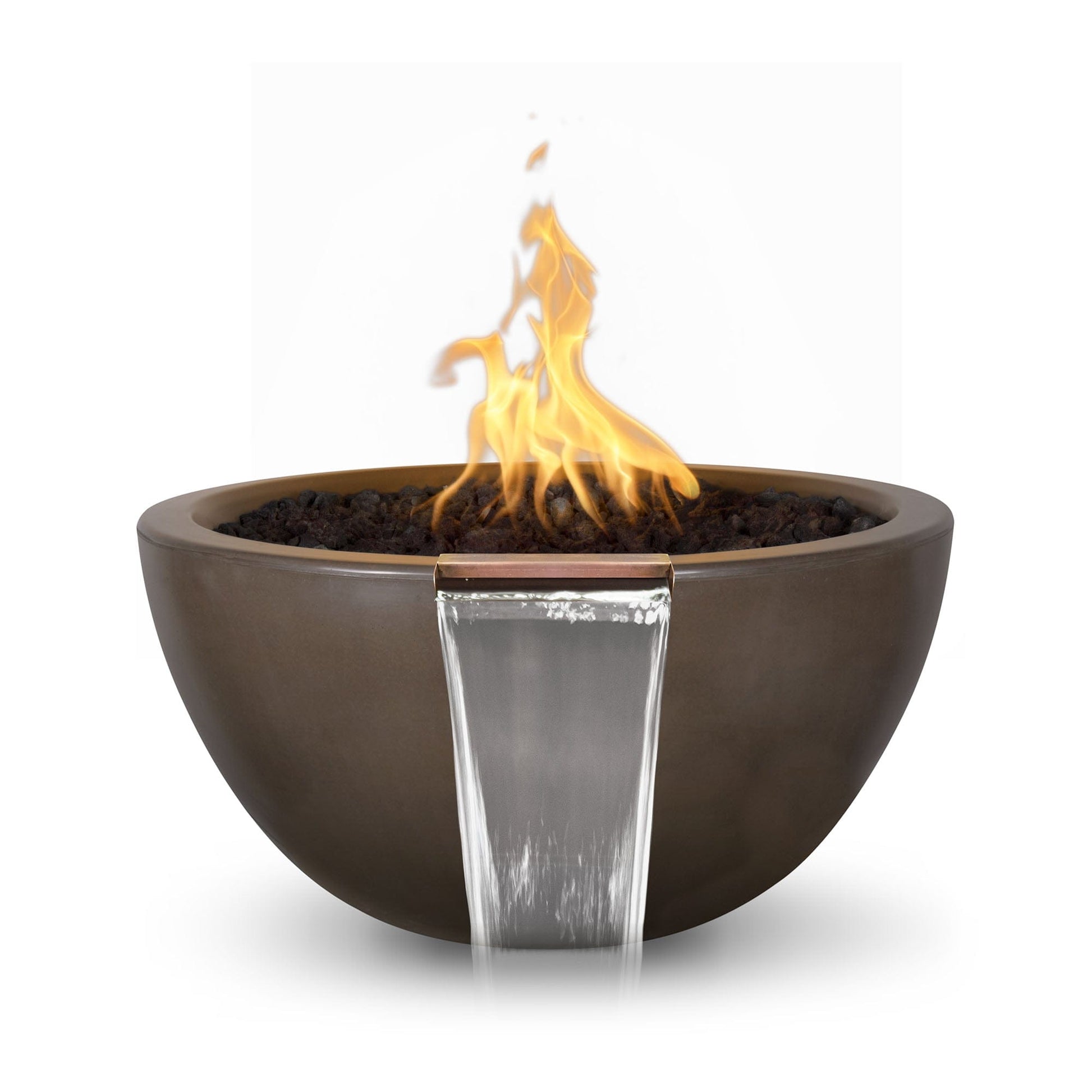 The Outdoor Plus Outdoor Fountains The Outdoor Plus Luna Fire & Water Bowl in GFRC Concrete