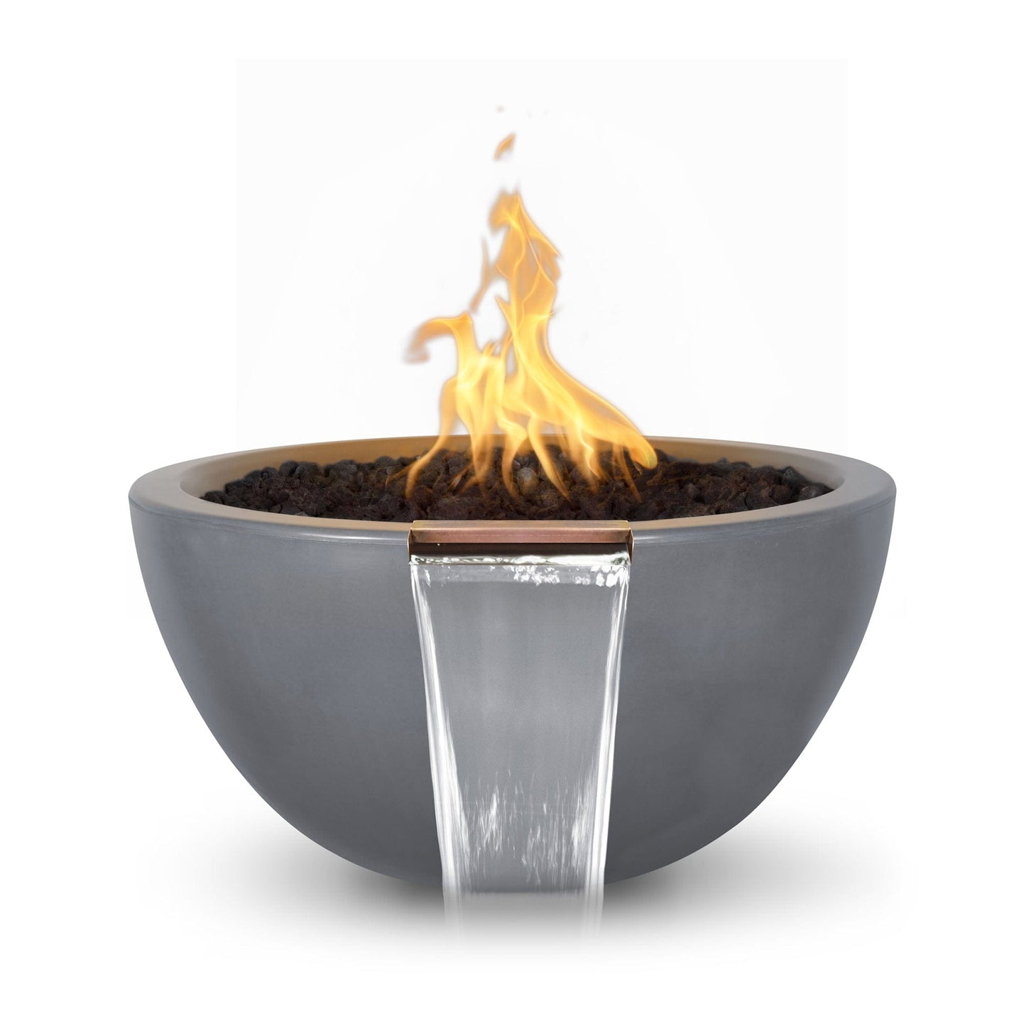 The Outdoor Plus Outdoor Fountains The Outdoor Plus Luna Fire & Water Bowl in GFRC Concrete
