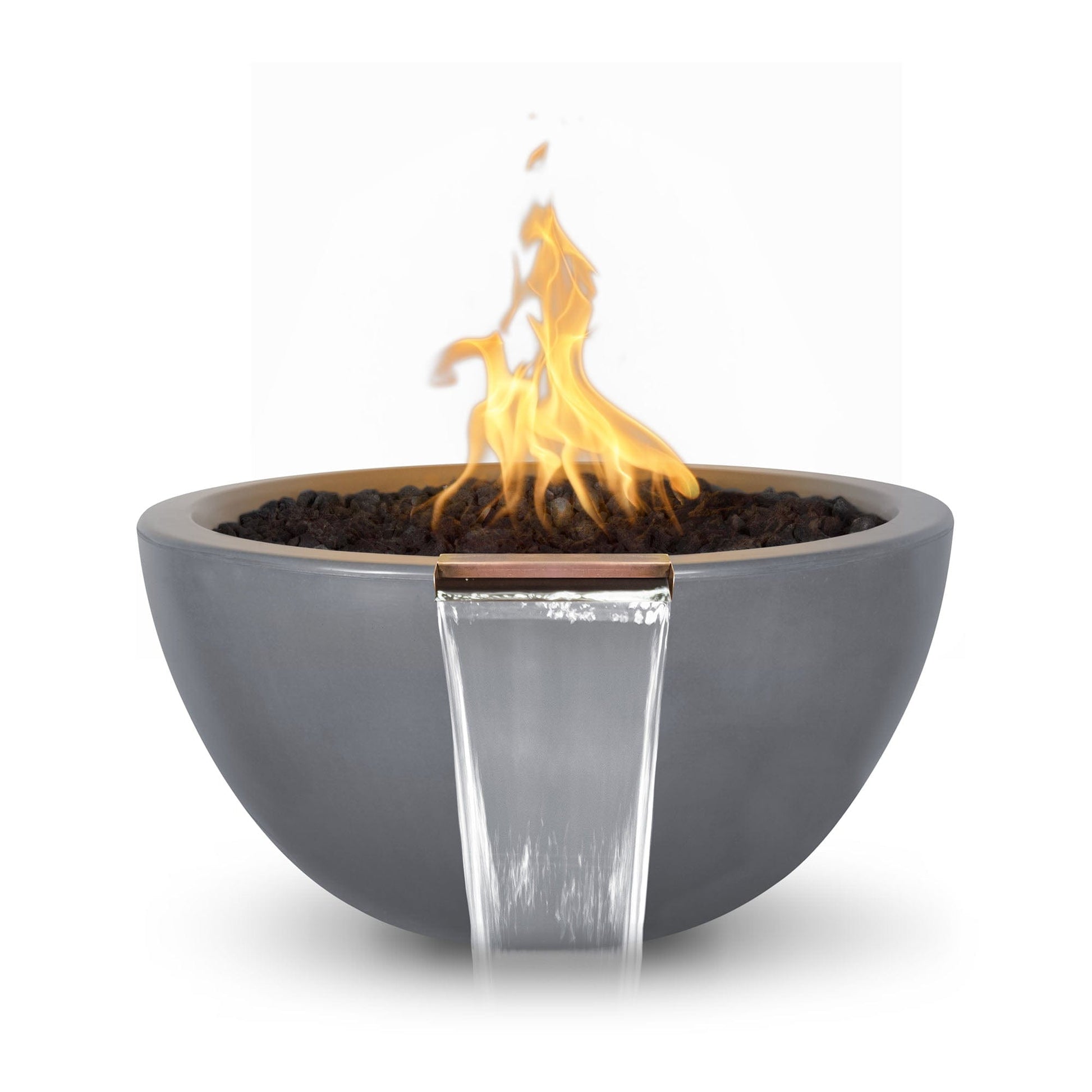 The Outdoor Plus Outdoor Fountains The Outdoor Plus Luna Fire & Water Bowl in GFRC Concrete