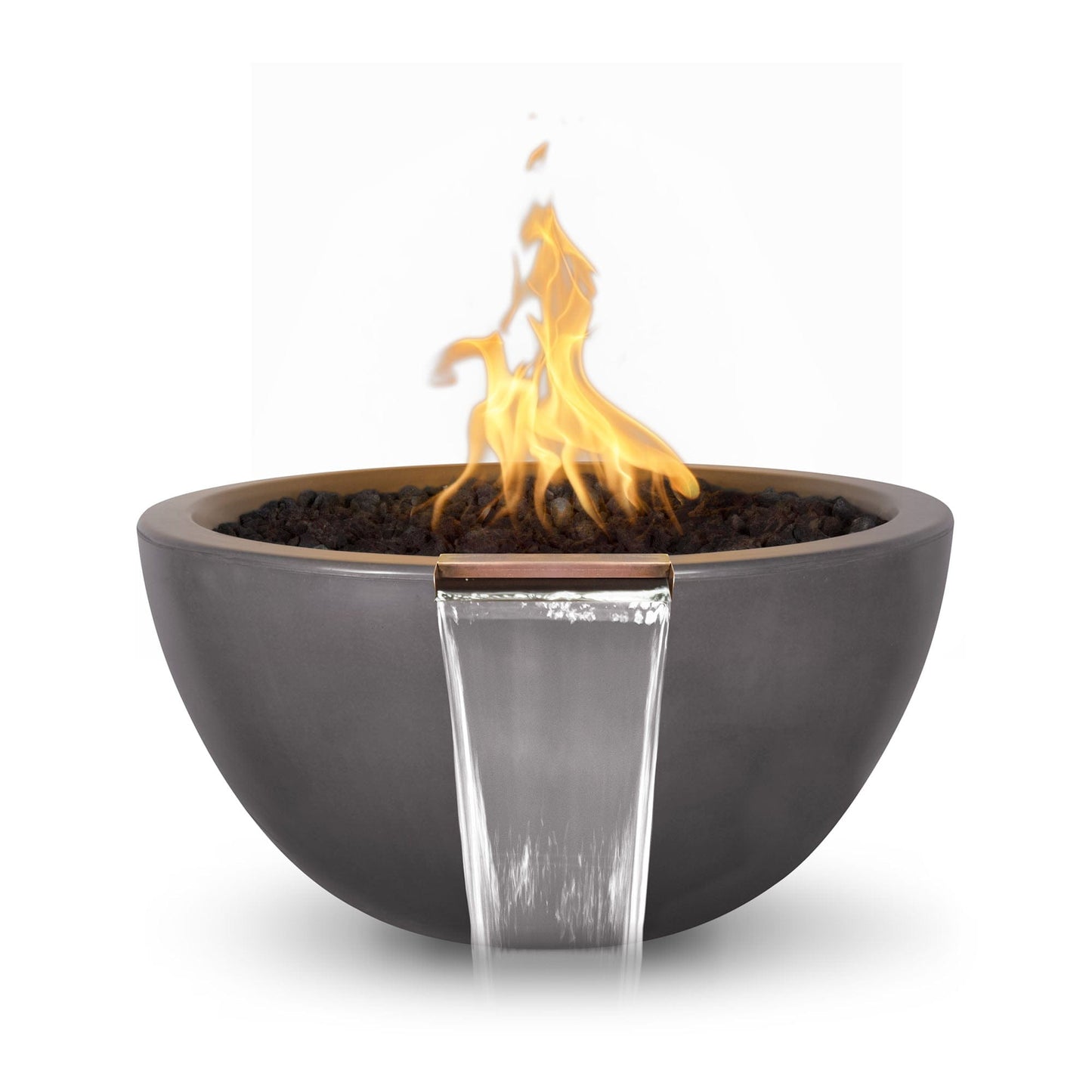 The Outdoor Plus Outdoor Fountains The Outdoor Plus Luna Fire & Water Bowl in GFRC Concrete