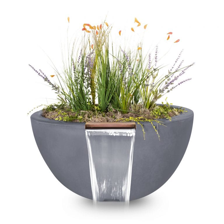 The Outdoor Plus Outdoor Fountains The Outdoor Plus Luna Planter & Water Bowl in GFRC Concrete