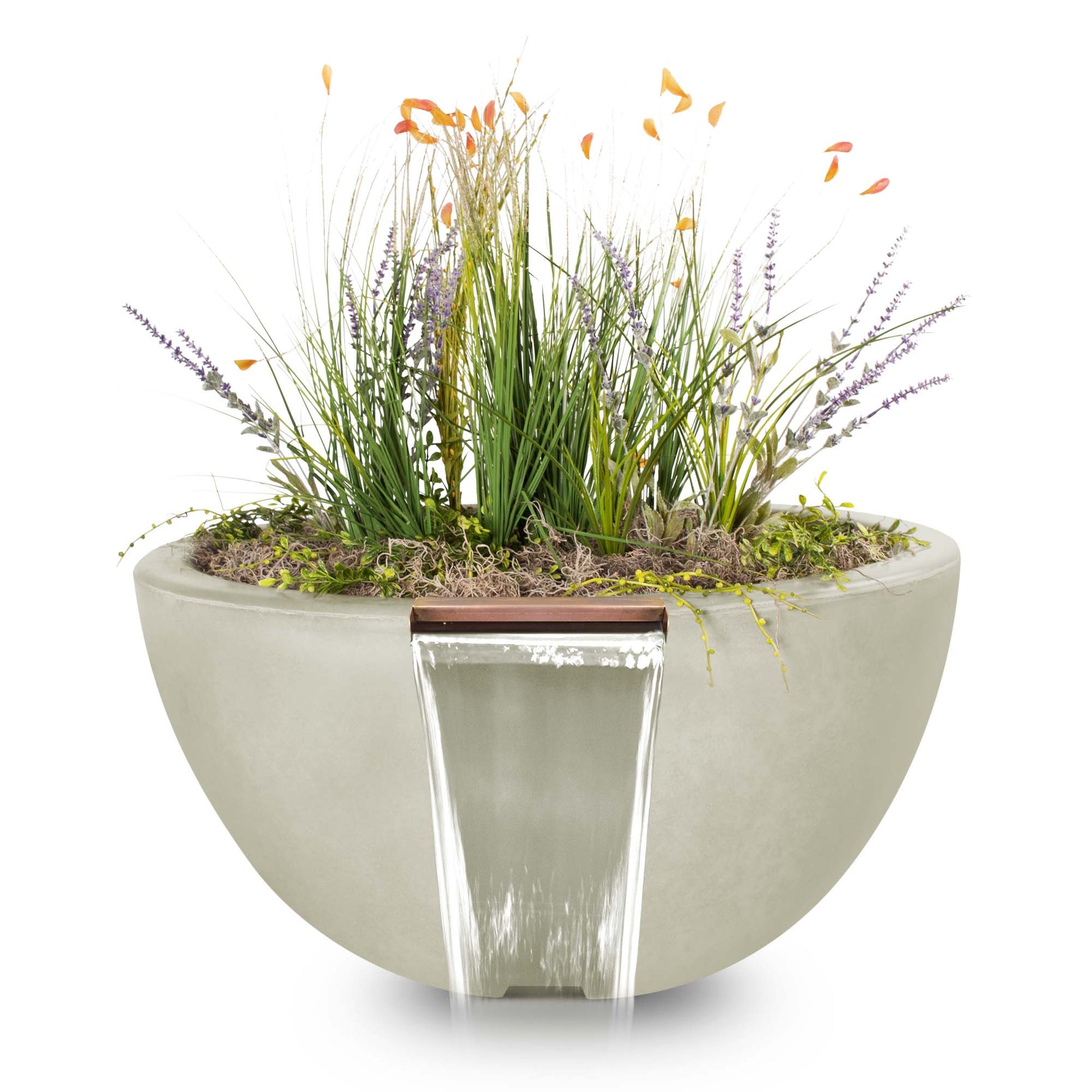 The Outdoor Plus Outdoor Fountains The Outdoor Plus Luna Planter & Water Bowl in GFRC Concrete