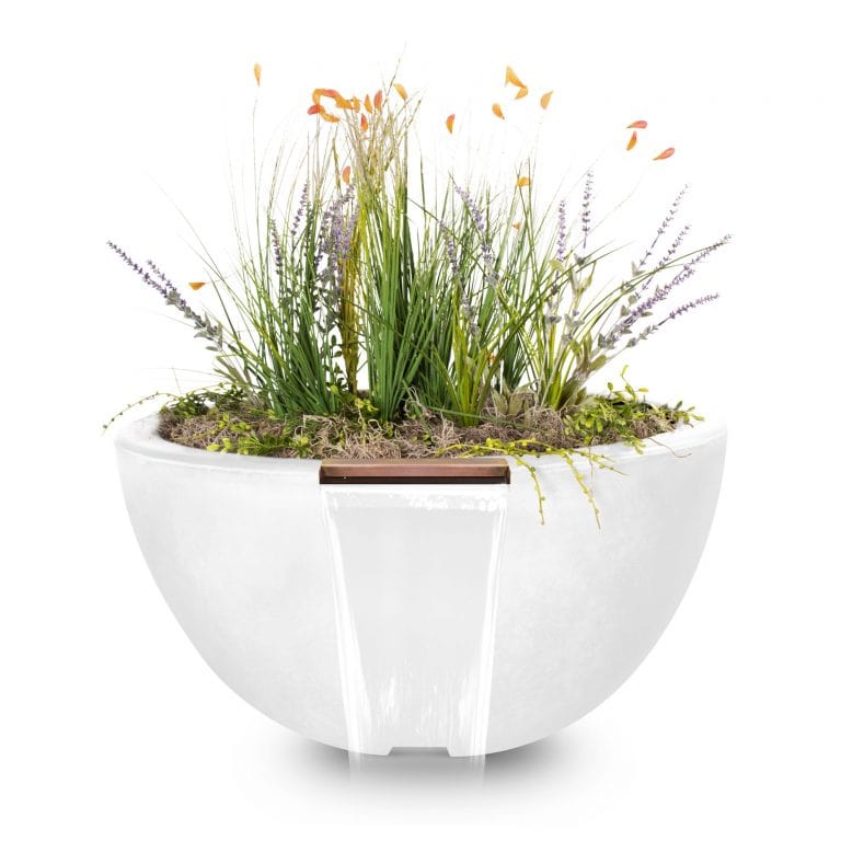 The Outdoor Plus Outdoor Fountains The Outdoor Plus Luna Planter & Water Bowl in GFRC Concrete