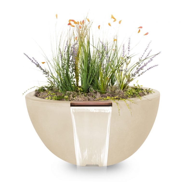 The Outdoor Plus Outdoor Fountains The Outdoor Plus Luna Planter & Water Bowl in GFRC Concrete