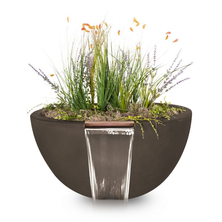 The Outdoor Plus Outdoor Fountains The Outdoor Plus Luna Planter & Water Bowl in GFRC Concrete