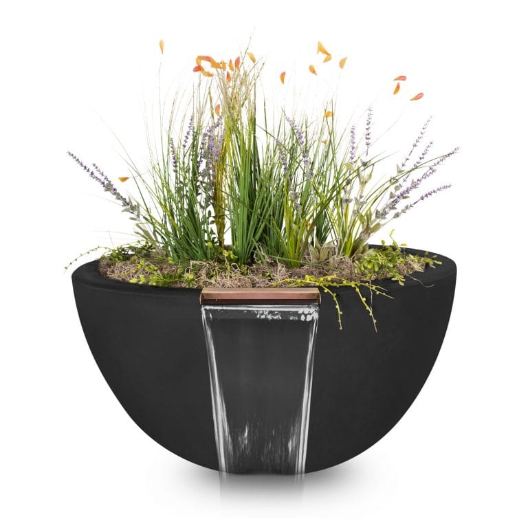 The Outdoor Plus Outdoor Fountains The Outdoor Plus Luna Planter & Water Bowl in GFRC Concrete