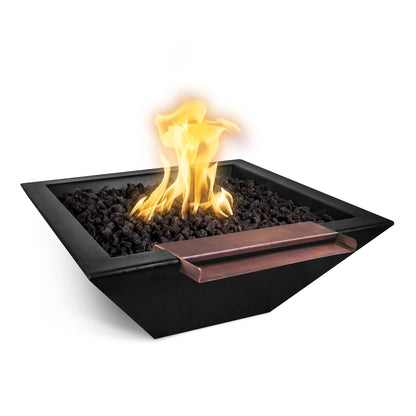 The Outdoor Plus Outdoor Fountains The Outdoor Plus Maya Fire and Water Bowl- Wide Spill in GFRC Concrete