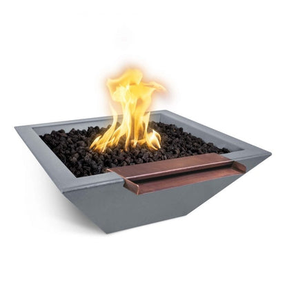 The Outdoor Plus Outdoor Fountains The Outdoor Plus Maya Fire and Water Bowl- Wide Spill in GFRC Concrete