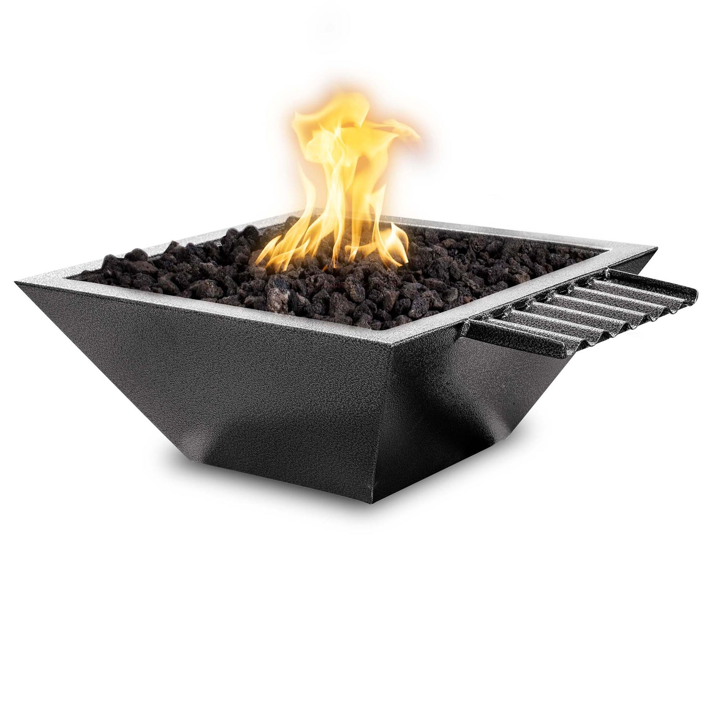 The Outdoor Plus Outdoor Fountains The Outdoor Plus Maya Fire & Water Bowl – Wave Scupper Metal Powder Coat