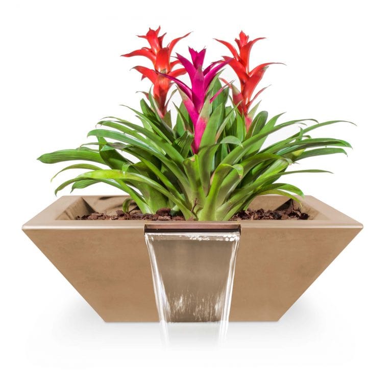The Outdoor Plus Outdoor Fountains The Outdoor Plus Maya Planter & Water Bowl in GFRC Concrete