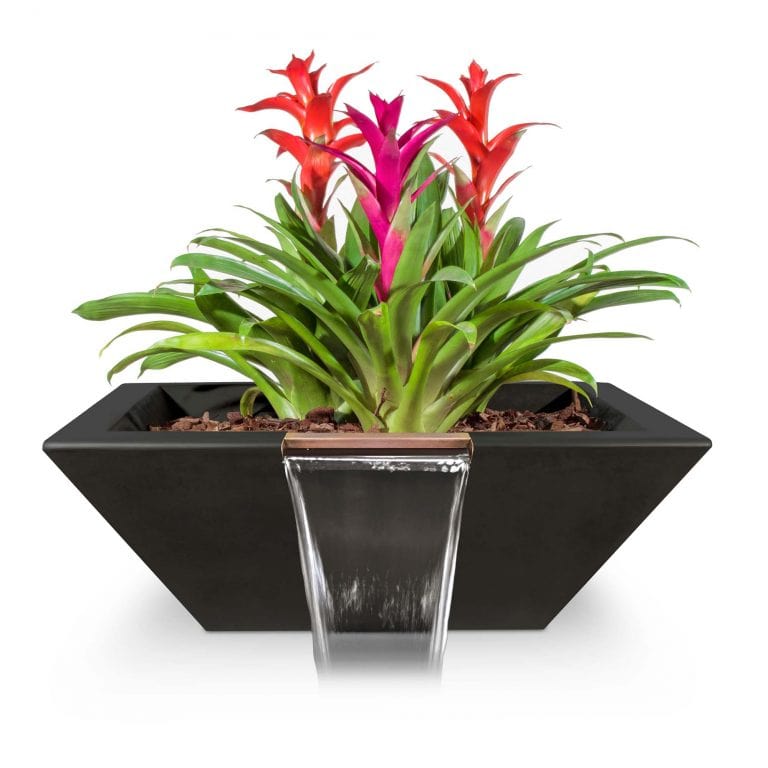 The Outdoor Plus Outdoor Fountains The Outdoor Plus Maya Planter & Water Bowl in GFRC Concrete