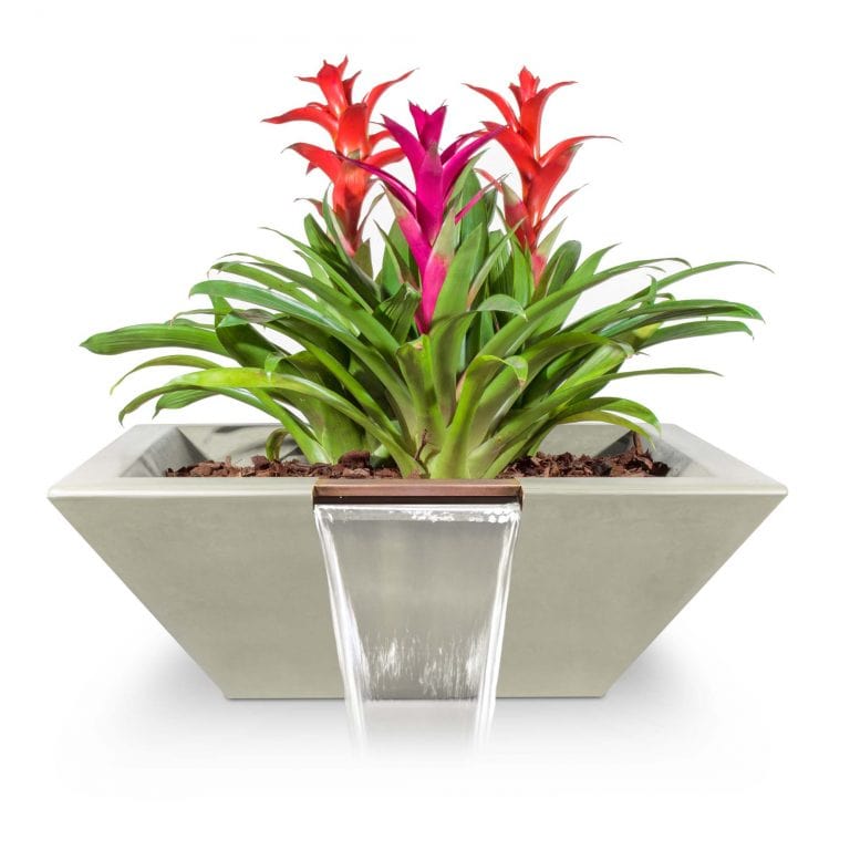 The Outdoor Plus Outdoor Fountains The Outdoor Plus Maya Planter & Water Bowl in GFRC Concrete