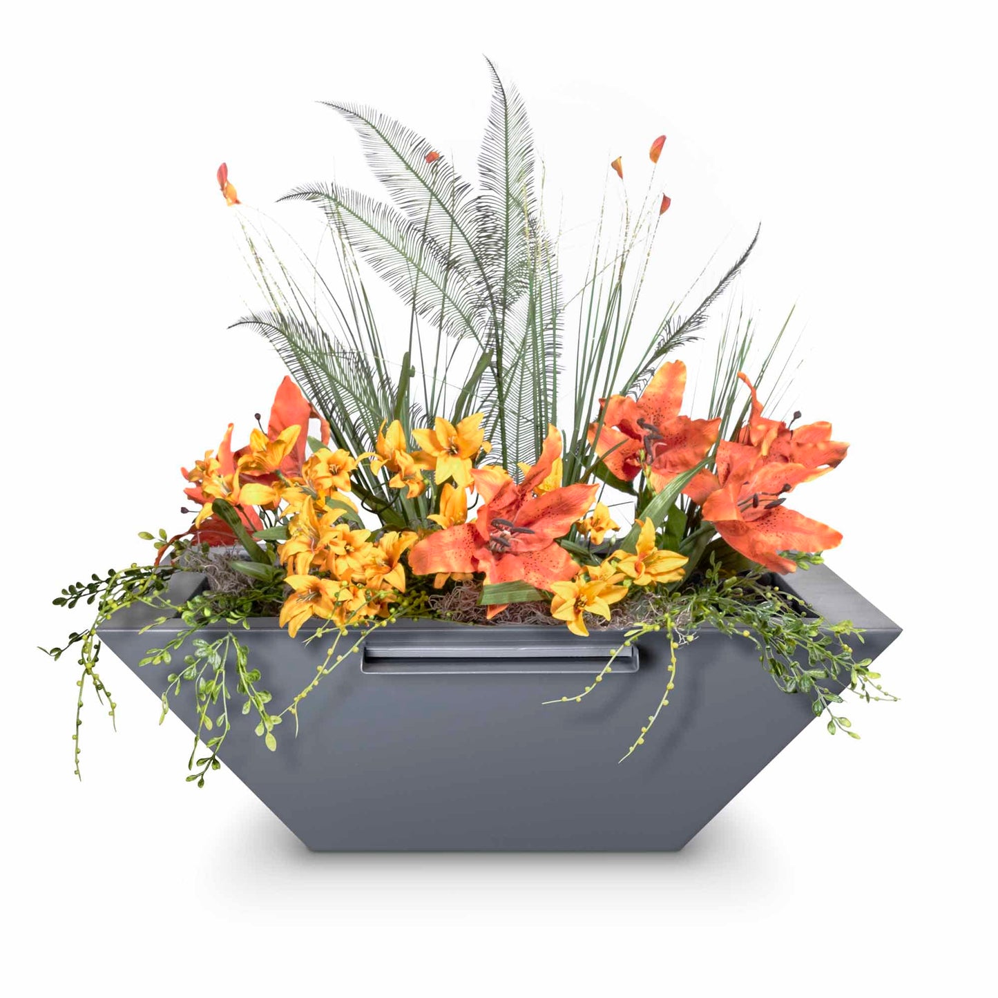 The Outdoor Plus Outdoor Fountains The Outdoor Plus Maya Planter & Water Bowl in Powder Coated Steel