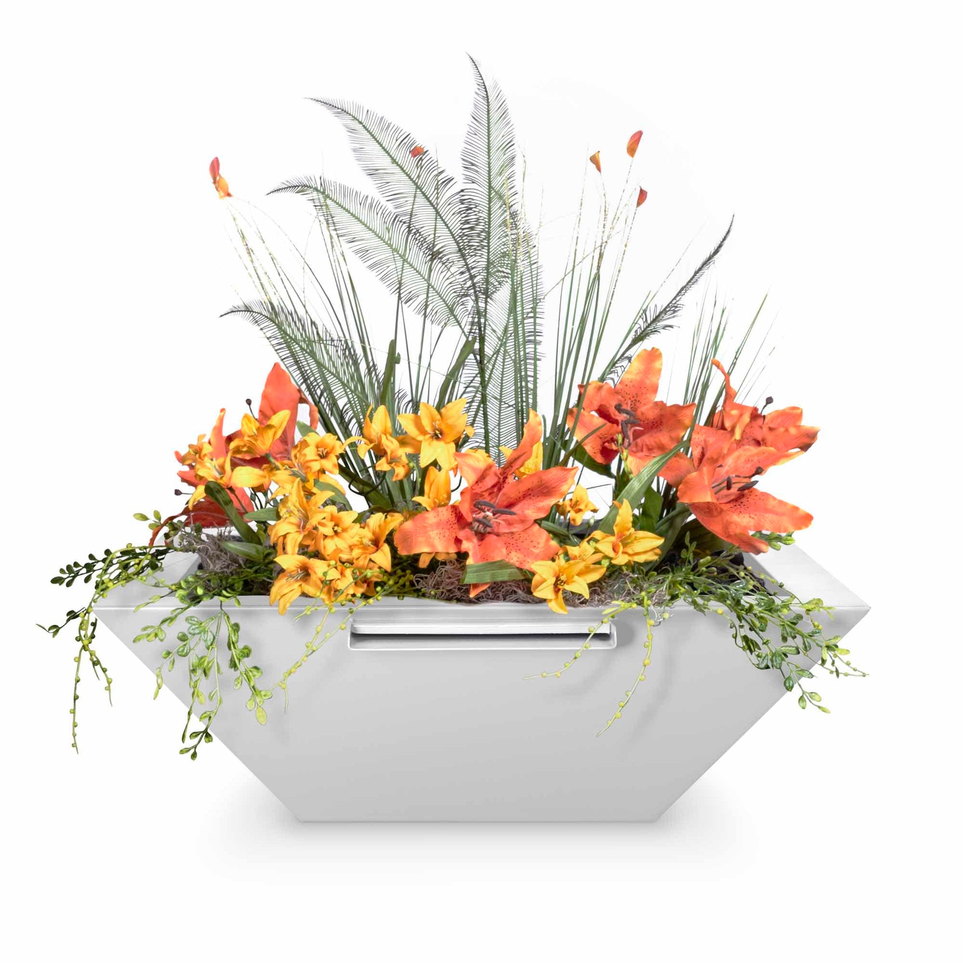 The Outdoor Plus Outdoor Fountains The Outdoor Plus Maya Planter & Water Bowl in Powder Coated Steel