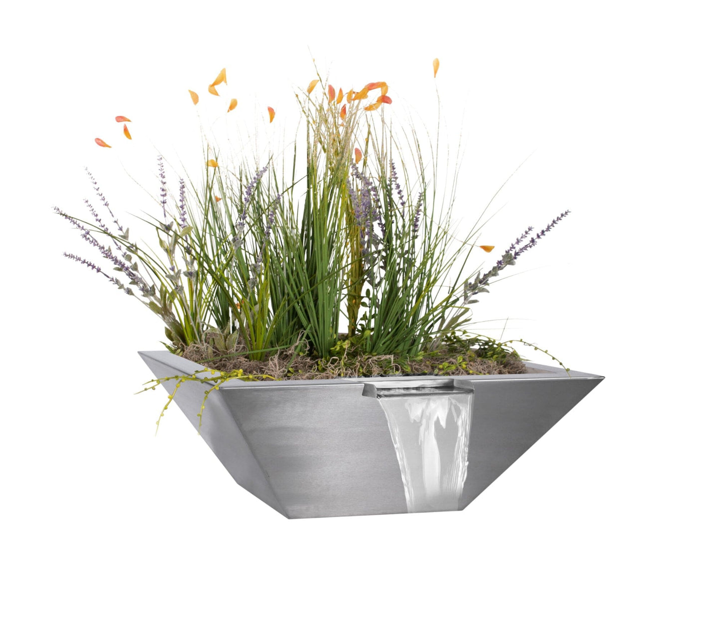 The Outdoor Plus Outdoor Fountains The Outdoor Plus Maya Planter & Water Bowl in Stainless Steel