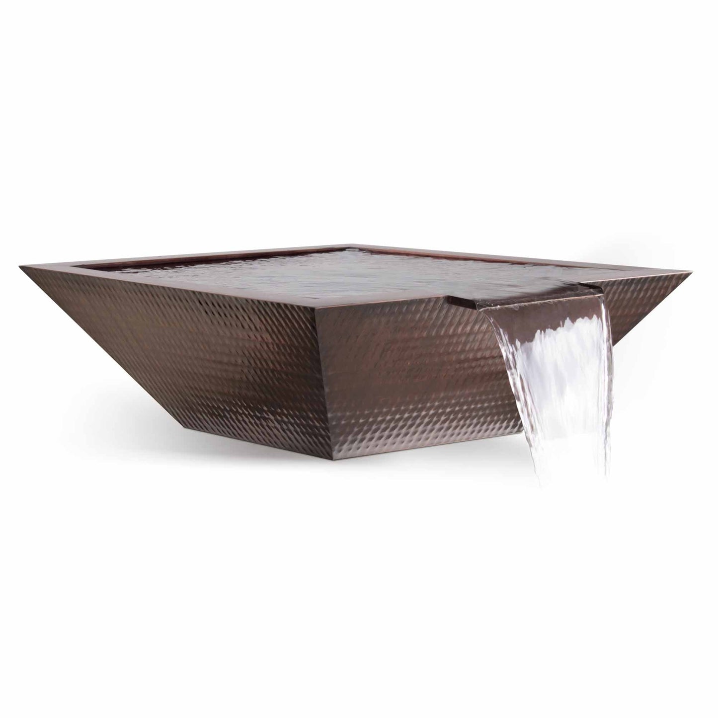 The Outdoor Plus Outdoor Fountains The Outdoor Plus Maya Water Bowl in Hammered Patina Copper