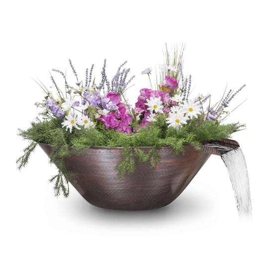 The Outdoor Plus Outdoor Fountains 31D X 11H The Outdoor Plus Remi Planter & Water Bowl in Hammered Patina Copper