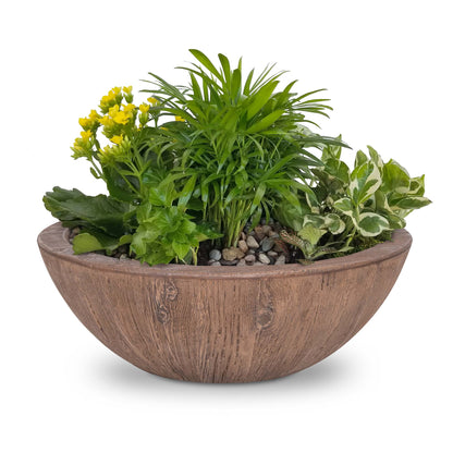 The Outdoor Plus Outdoor Fountains The Outdoor Plus Sedona Planter Bowl in Wood Grain Concrete