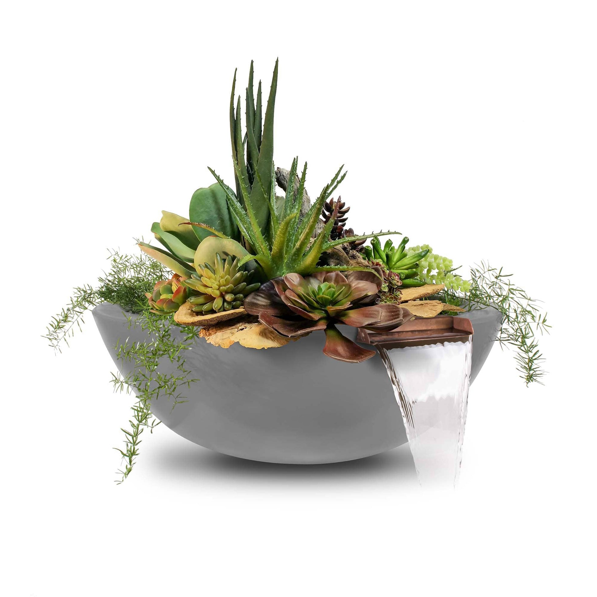 The Outdoor Plus Outdoor Fountains The Outdoor Plus Sedona Planter & Water Bowl in GFRC Concrete