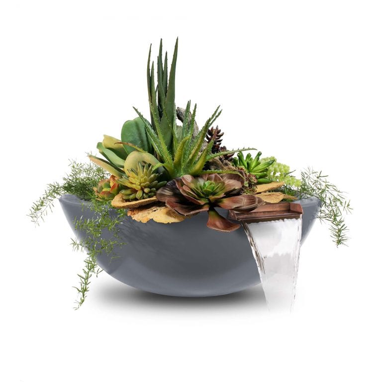 The Outdoor Plus Outdoor Fountains The Outdoor Plus Sedona Planter & Water Bowl in GFRC Concrete