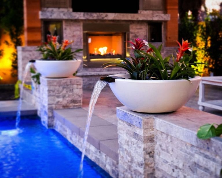The Outdoor Plus Outdoor Fountains The Outdoor Plus Sedona Planter & Water Bowl in GFRC Concrete