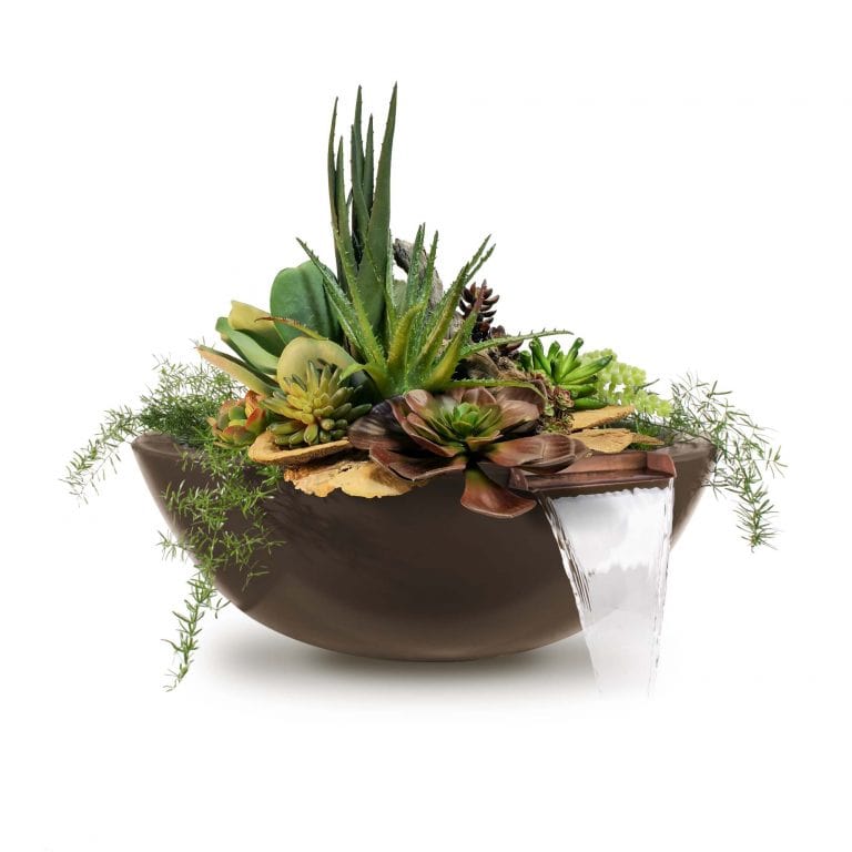 The Outdoor Plus Outdoor Fountains The Outdoor Plus Sedona Planter & Water Bowl in GFRC Concrete