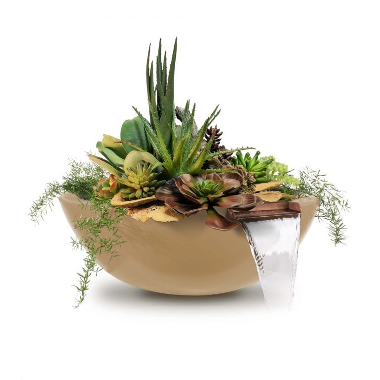 The Outdoor Plus Outdoor Fountains The Outdoor Plus Sedona Planter & Water Bowl in GFRC Concrete