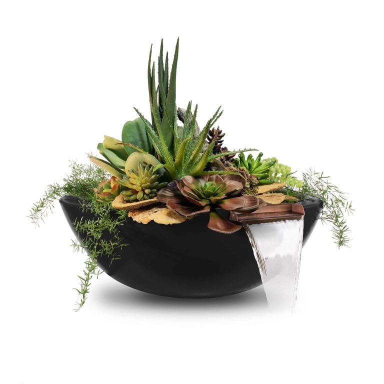 The Outdoor Plus Outdoor Fountains The Outdoor Plus Sedona Planter & Water Bowl in GFRC Concrete