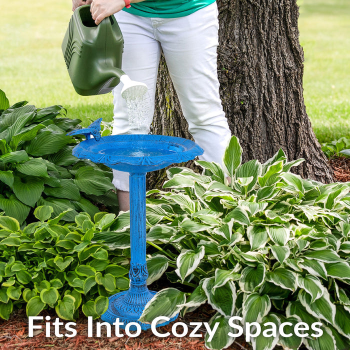 Sunnydaze Garden Visitor 22.75" H Metal Bird Bath