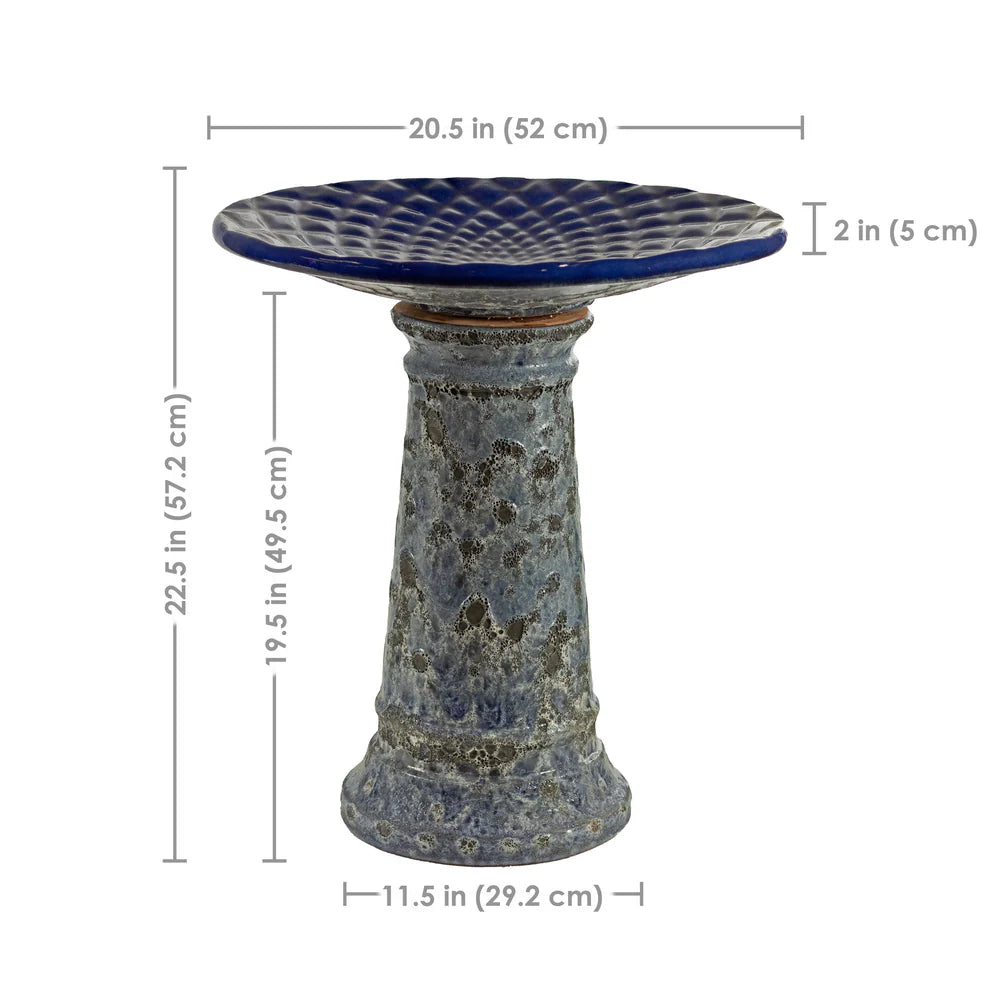 Sunnydaze Rennes 22.5" H Outdoor Ceramic Bird Bath