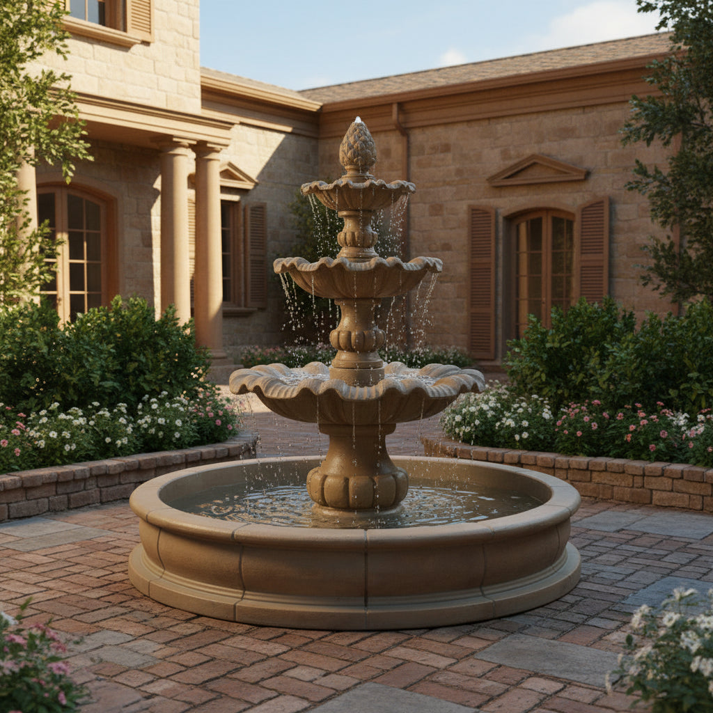 Giannini Garden Garda Three Tier Outdoor Pond Fountain 1174