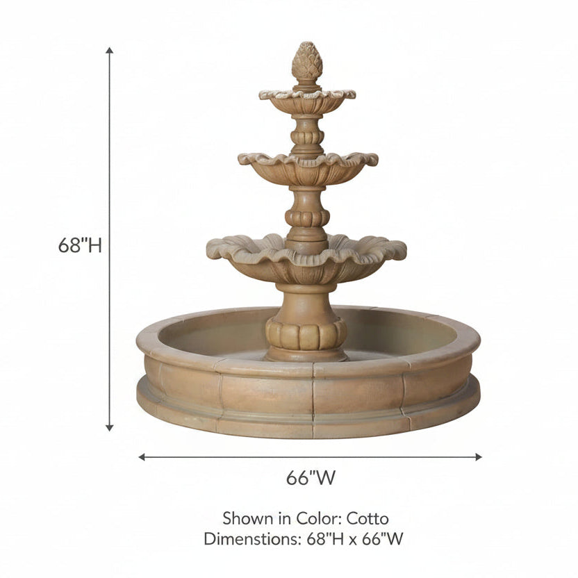 Giannini Garden Garda Three Tier Outdoor Pond Fountain 1174