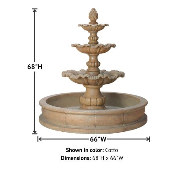 Giannini Garden Garda Three Tier Outdoor Pond Fountain 1174