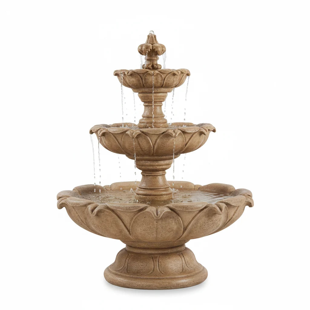 Giannini Garden Gardenia Short Three Tier Outdoor Water Fountain 1231