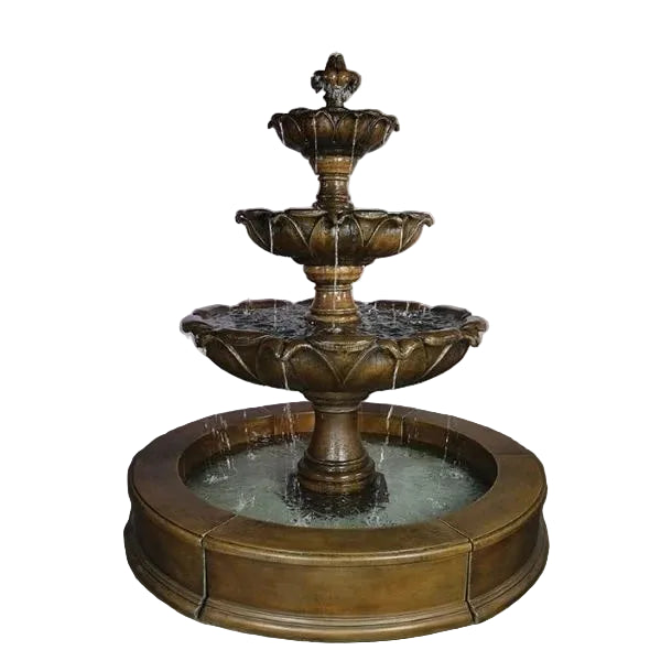 Giannini Garden Gardenia Three Tier Outdoor Water Fountain with Easy Pond 1807