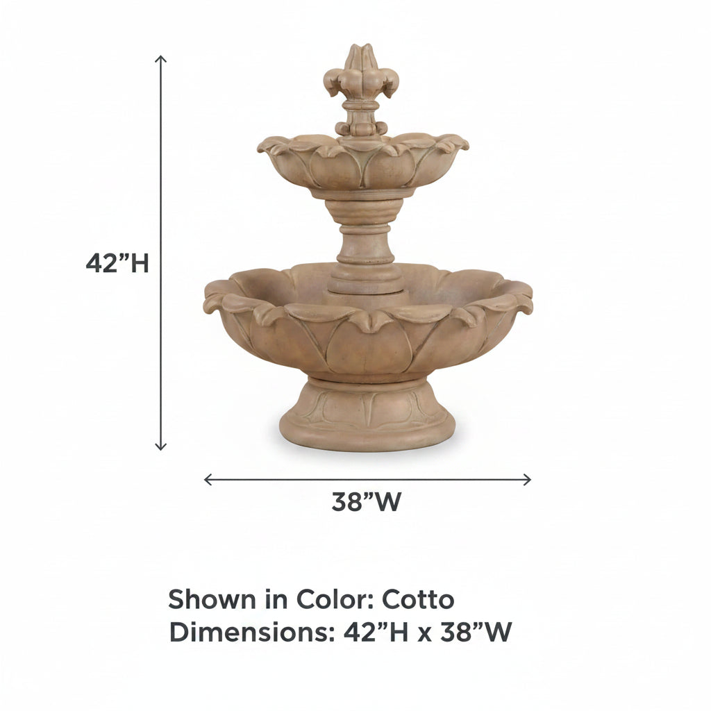 Giannini Garden Gardenia Short Two Tier Outdoor Water Fountain 1232