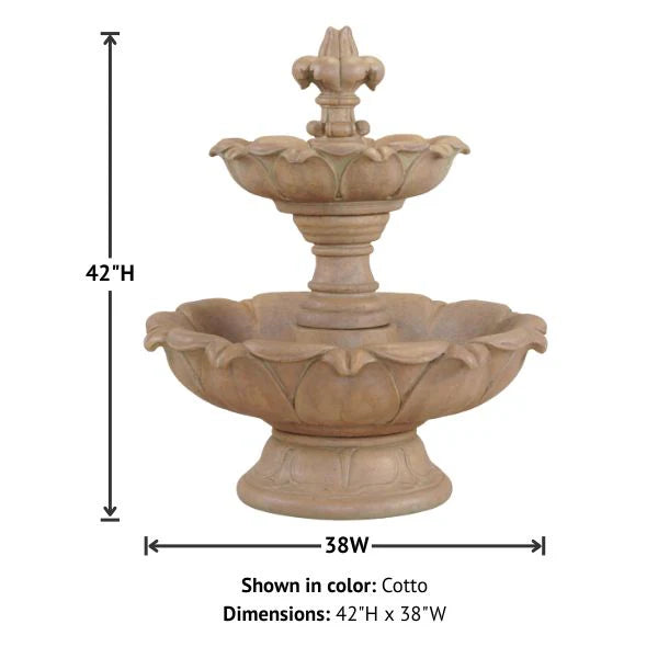 Giannini Garden Gardenia Short Two Tier Outdoor Water Fountain 1232