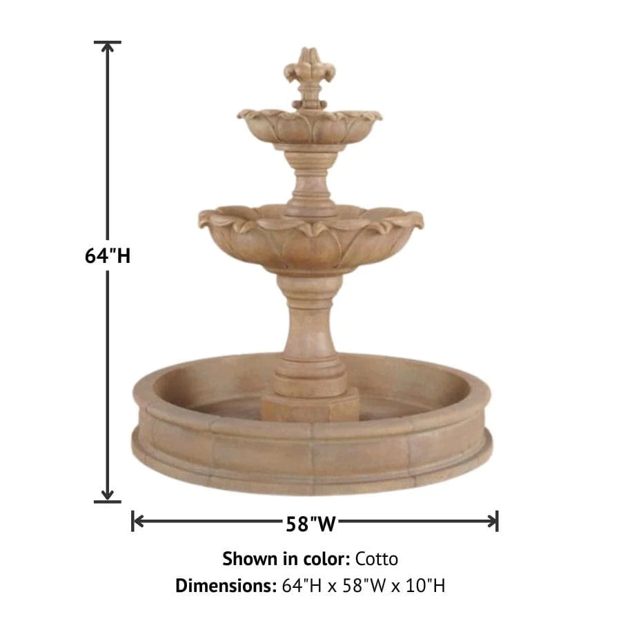 Giannini Garden Gardenia Two Tier Outdoor Pond Fountain 1216