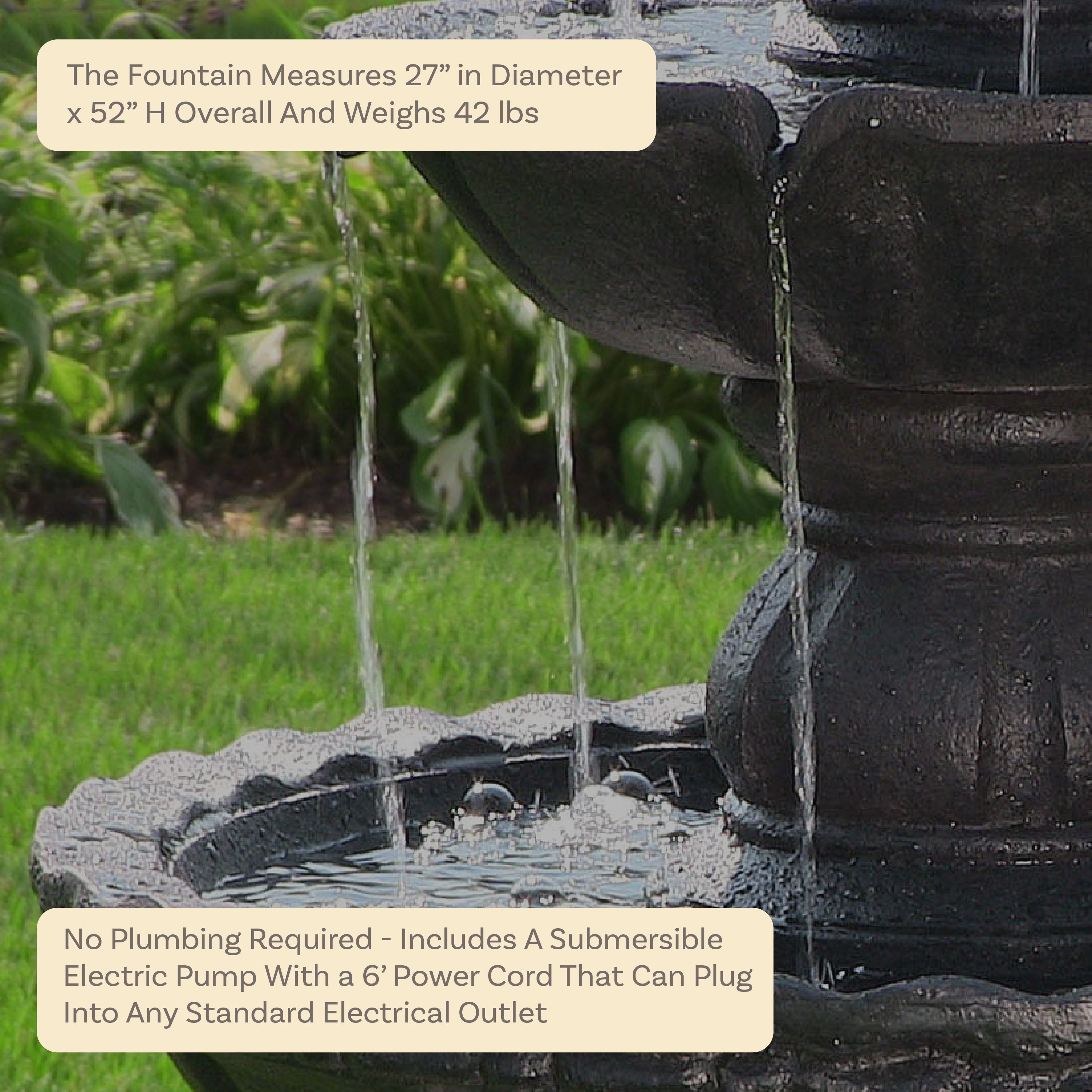 Sunnydaze 52" H 4-Tier Pineapple Outdoor Water Fountain