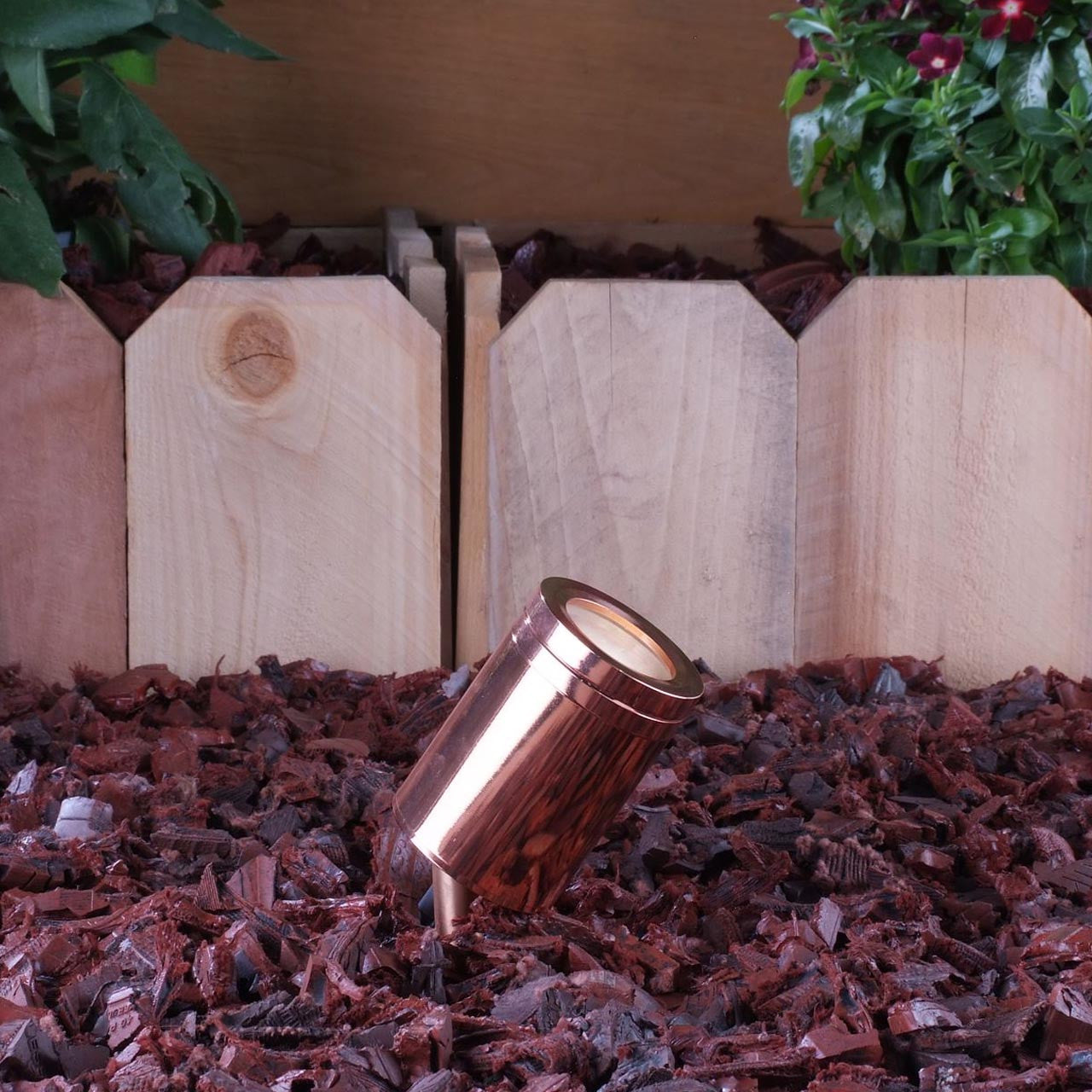 Yard Bright Polished Copper Outdoor Spotlight