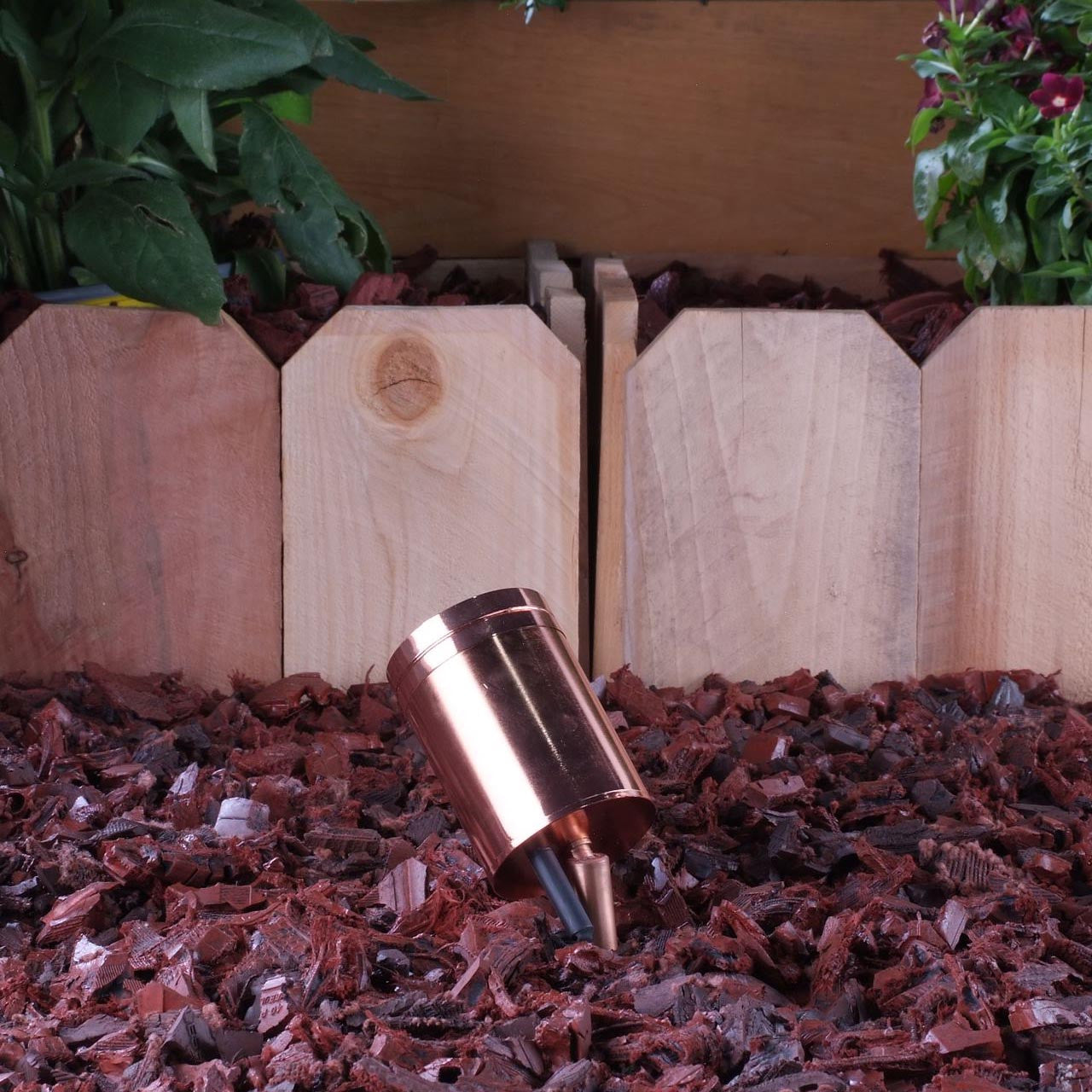 Yard Bright Polished Copper Outdoor Spotlight