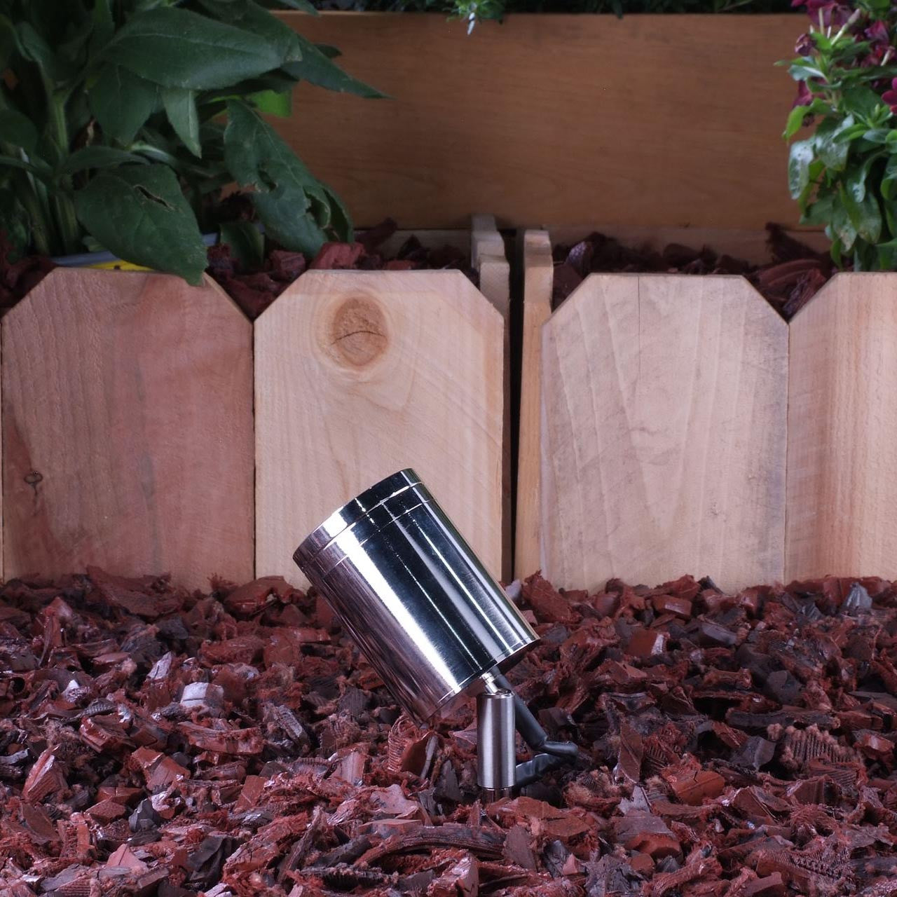 Yard Bright Polished Stainless Steel Outdoor Spotlight
