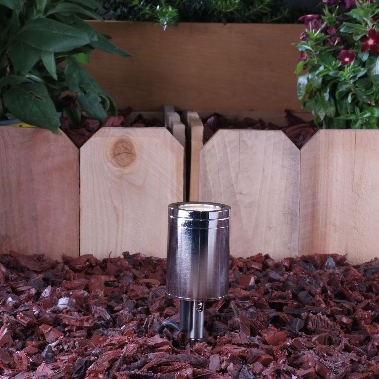 Yard Bright Polished Stainless Steel Outdoor Spotlight