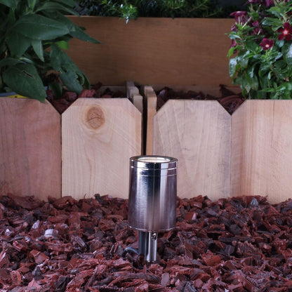 Yard Bright Polished Stainless Steel Outdoor Spotlight