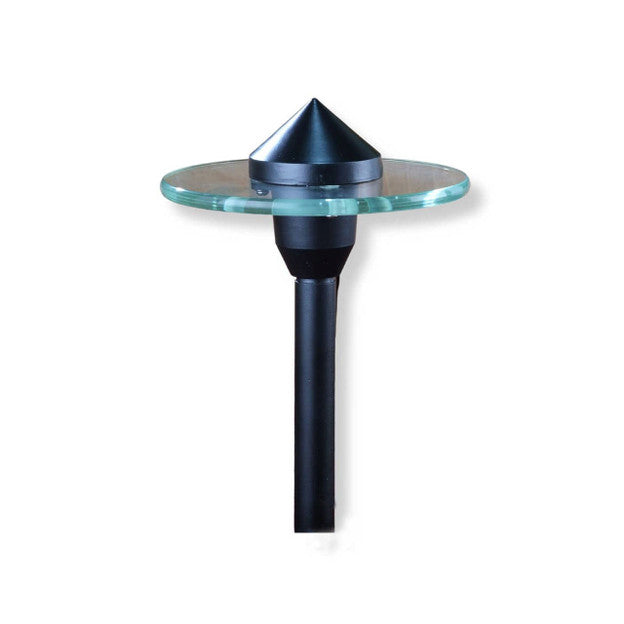 Yard Bright Black Modern Glass Path Light