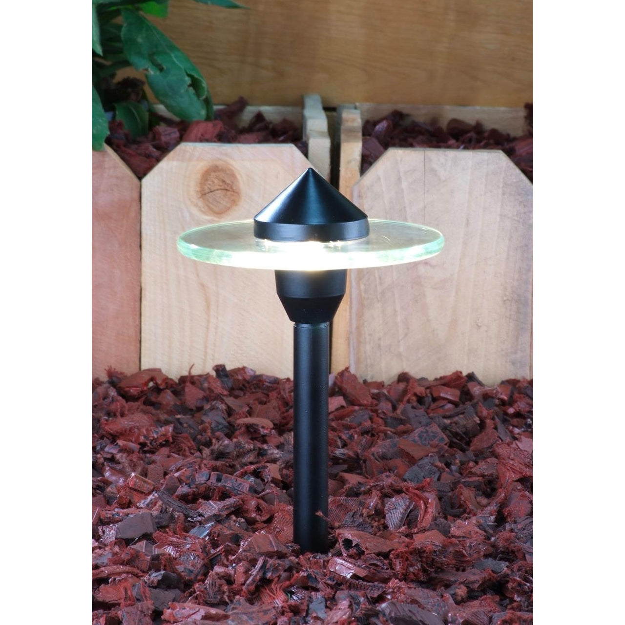 Yard Bright Black Modern Glass Path Light